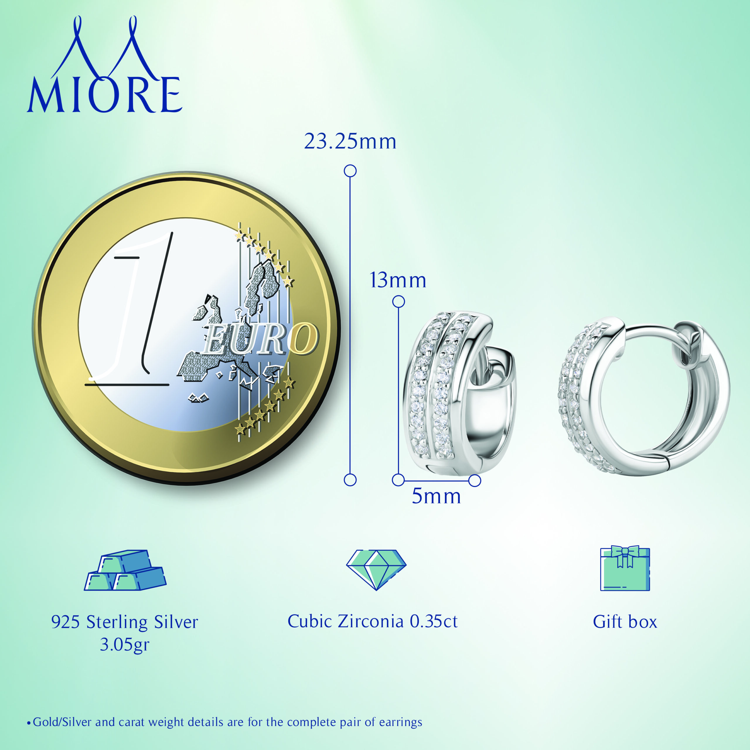 Miore orecchini argento 925 zirconia cubica