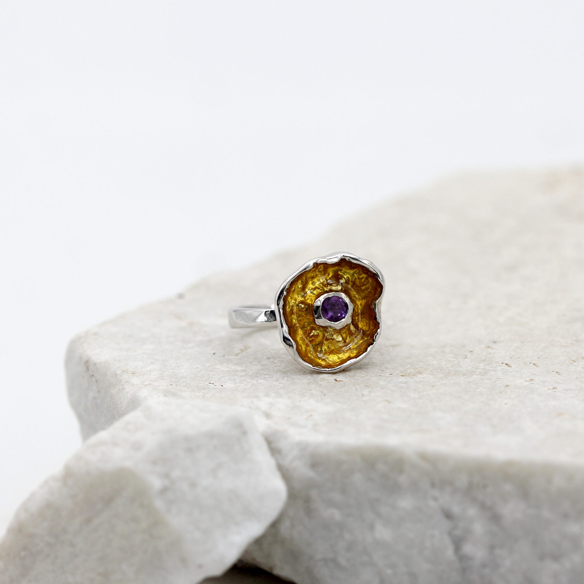 Anna Gioielli Winter Flower Small anello argento ametista