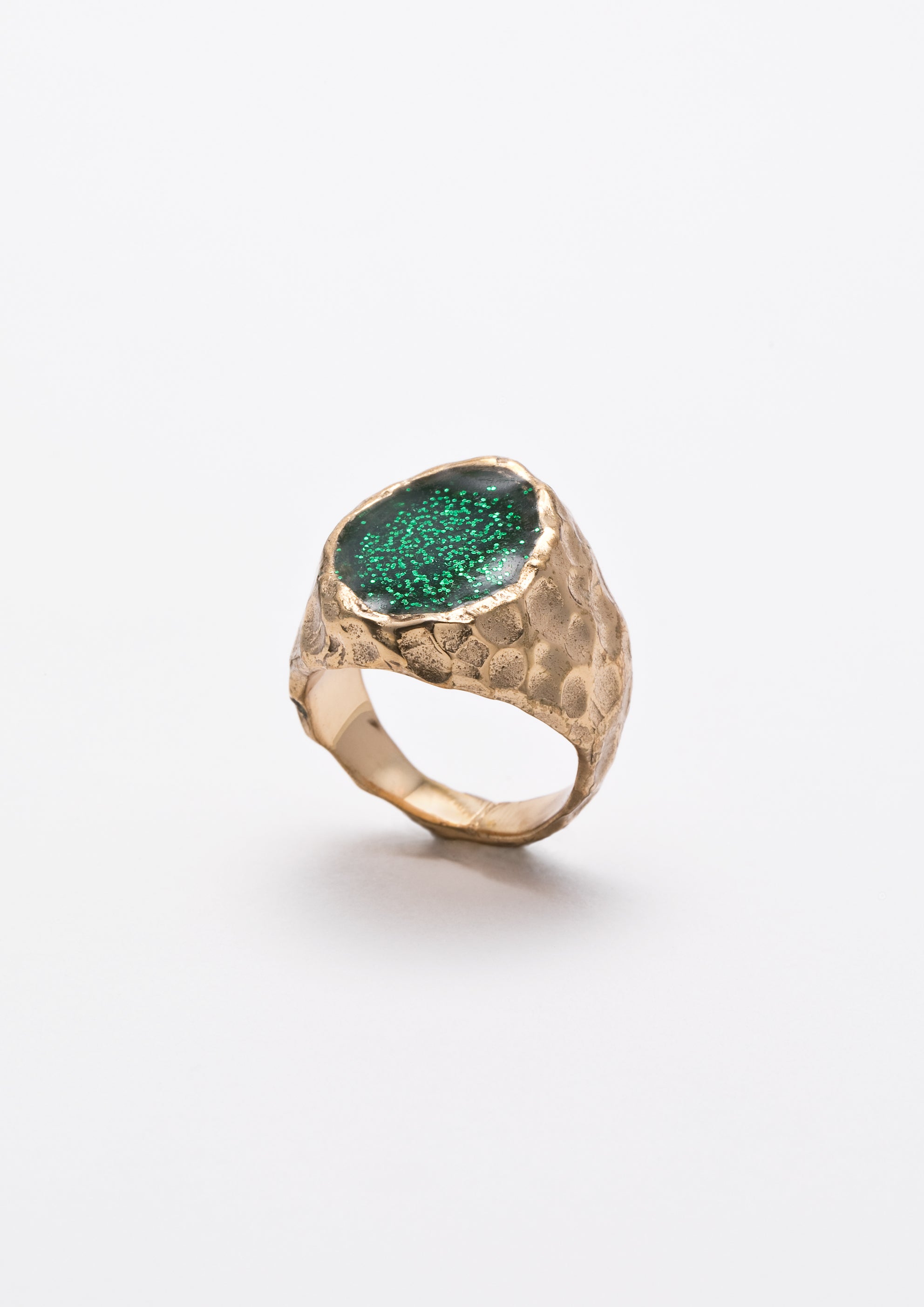 Voodoo Jewels Sigilla Green Sigillum Anello Bronzo Placcato Oro