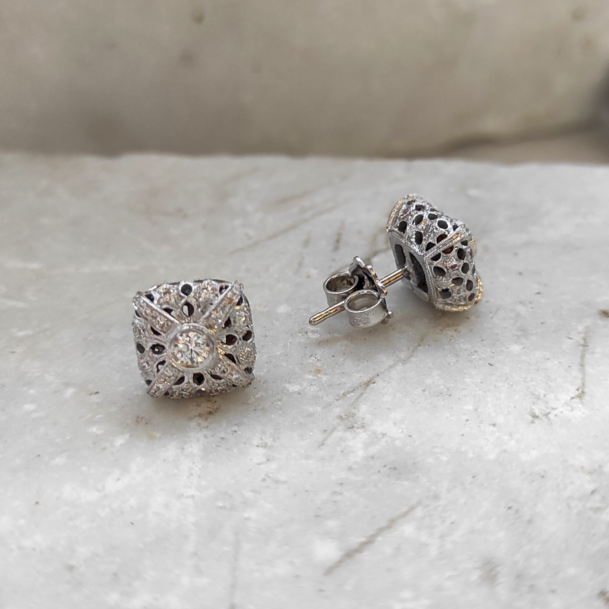 Anna Gioielli Stile Orafo Fiorentino orecchini oro bianco 0,57 ct