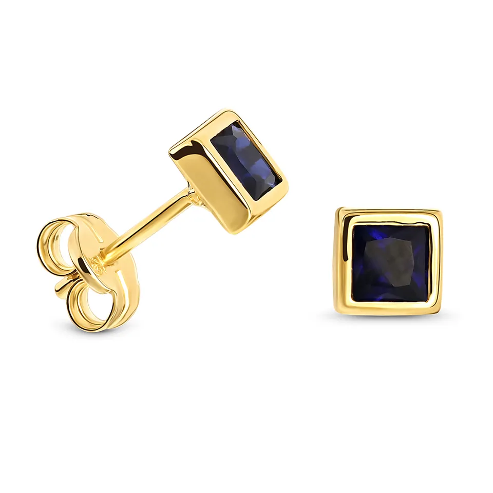 Miore Earrings Orecchini oro giallo 9Kt zaffiro creato