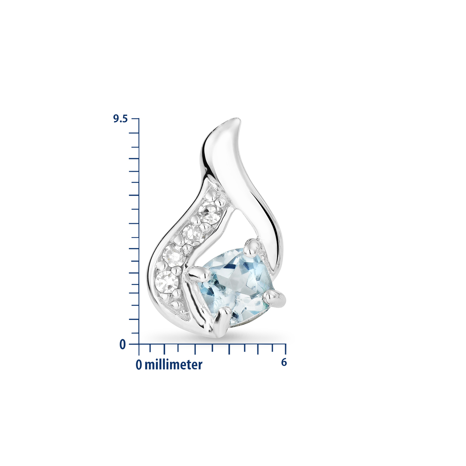 MIORE Orecchini oro bianco 9kt topazio blu