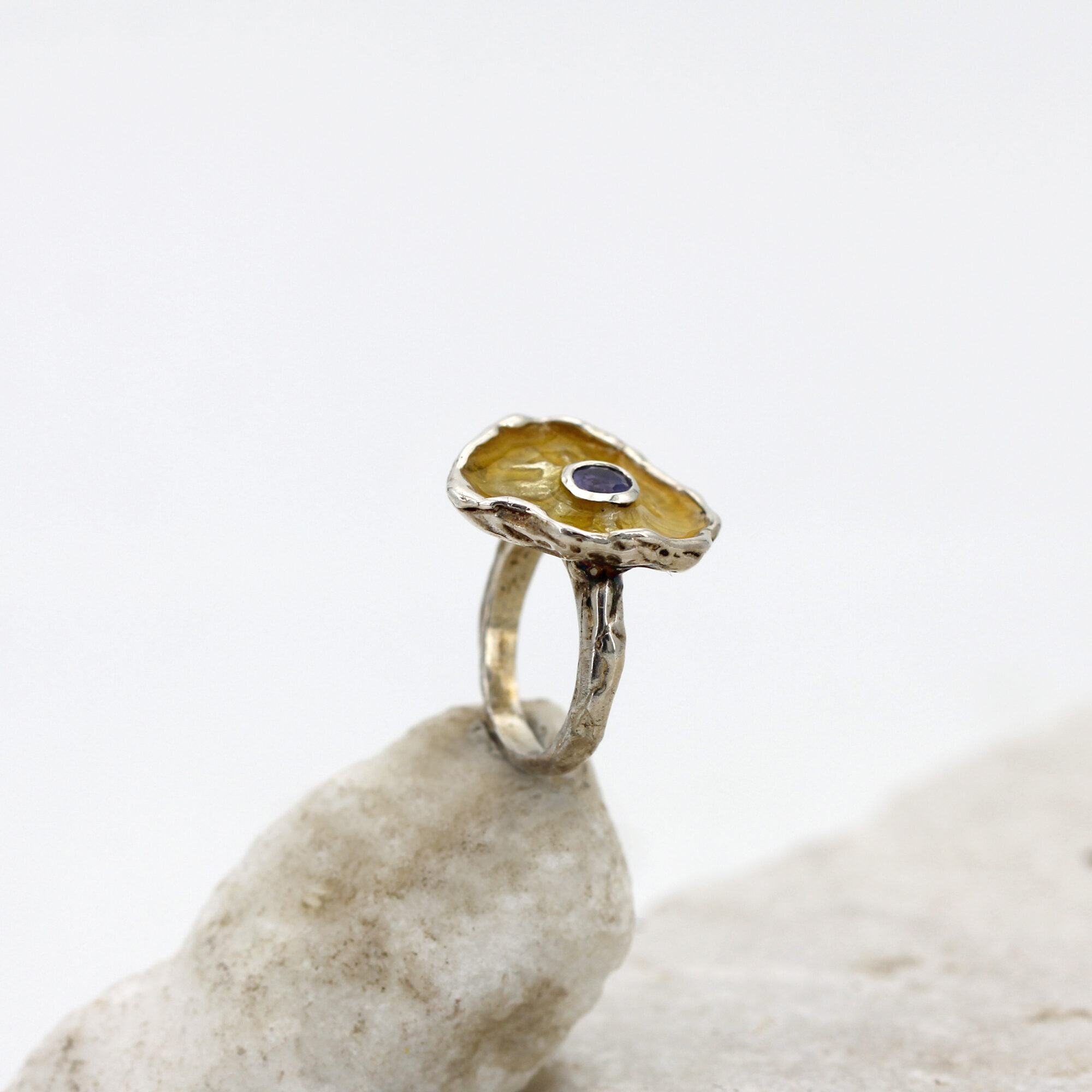 Anna Gioielli Winter Flower anello argento iolite 17mm