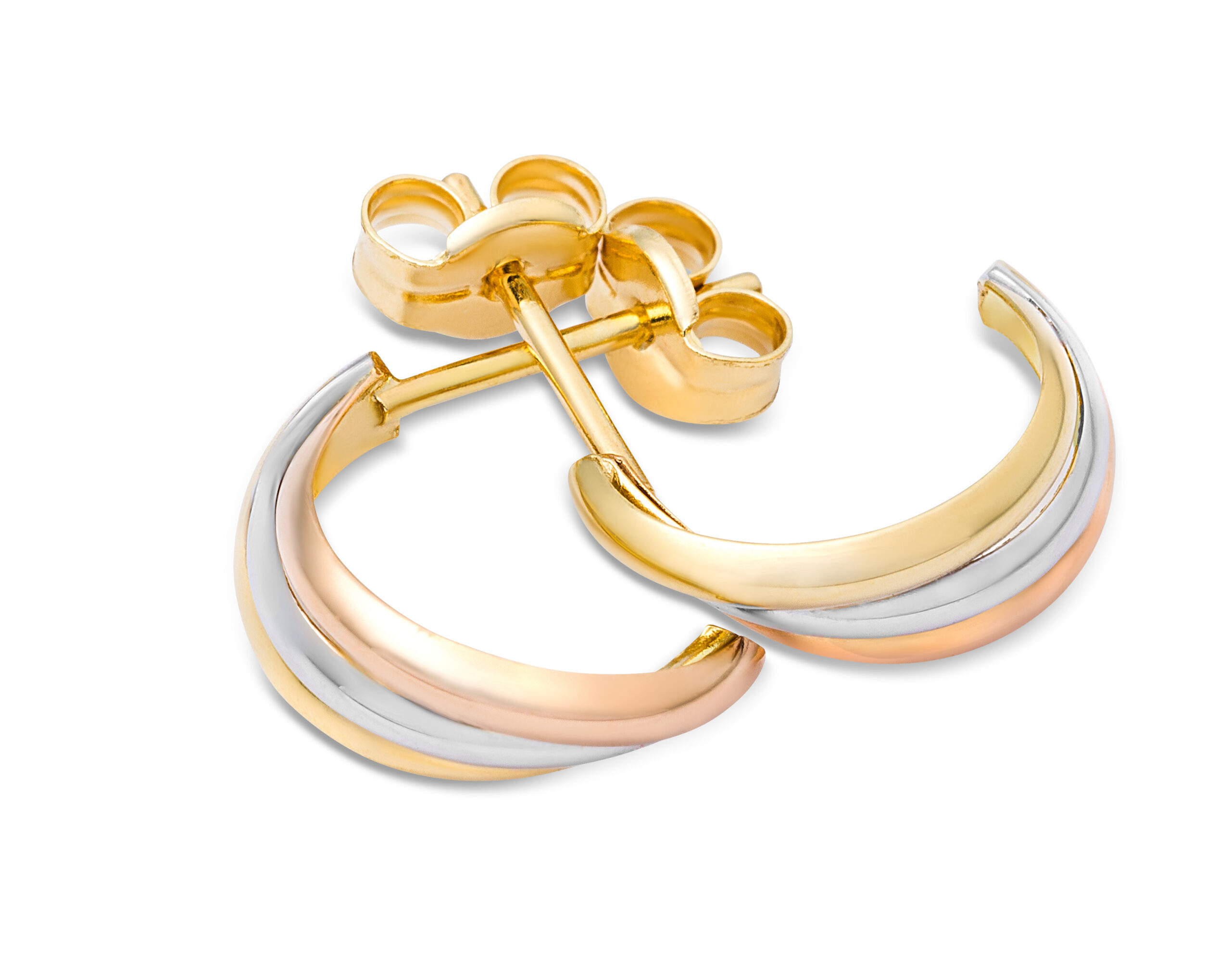 Miore Orecchini Tre Colori Oro 9Kt 375 Earrings