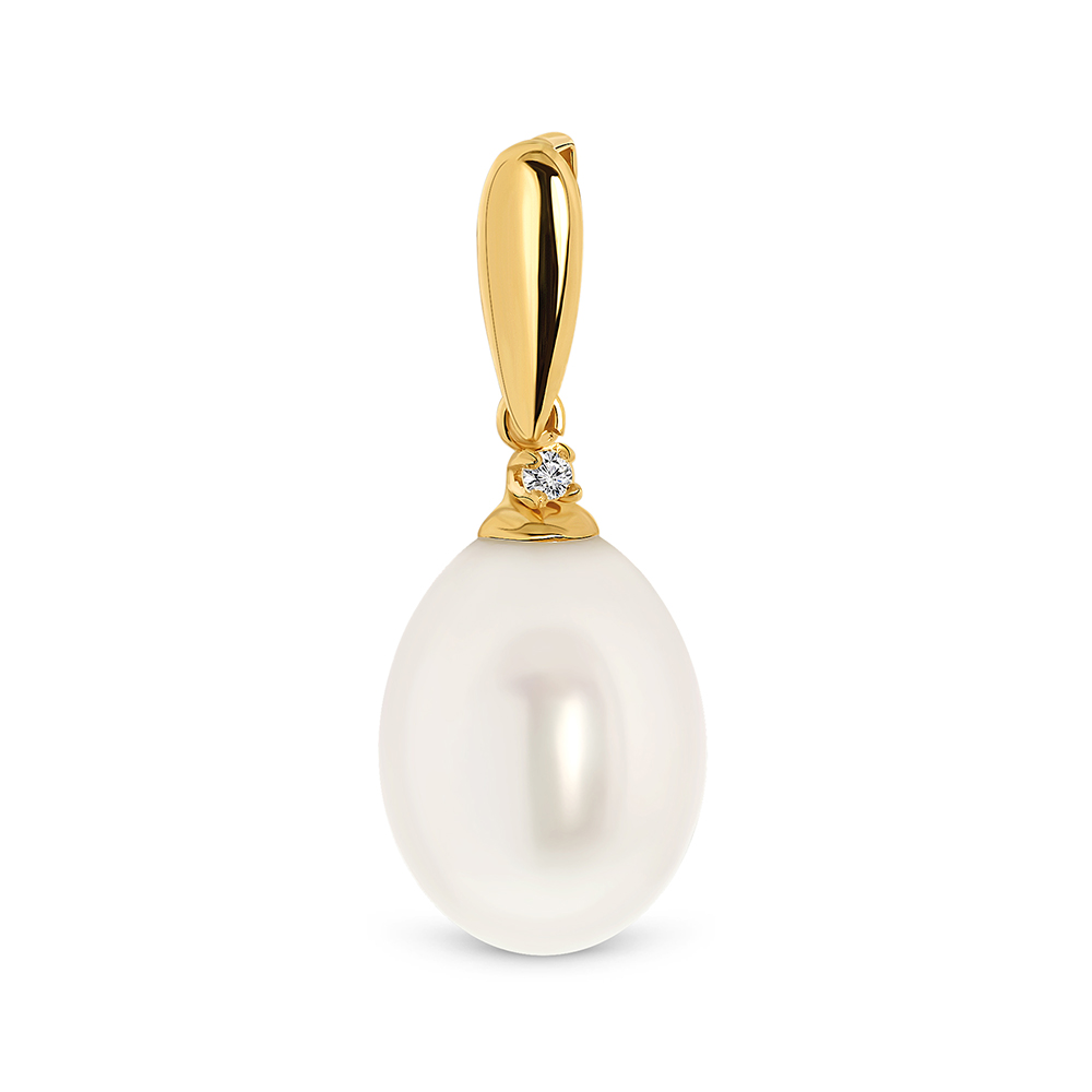 Miore Pendant pendente oro 14kt perla e zirconia