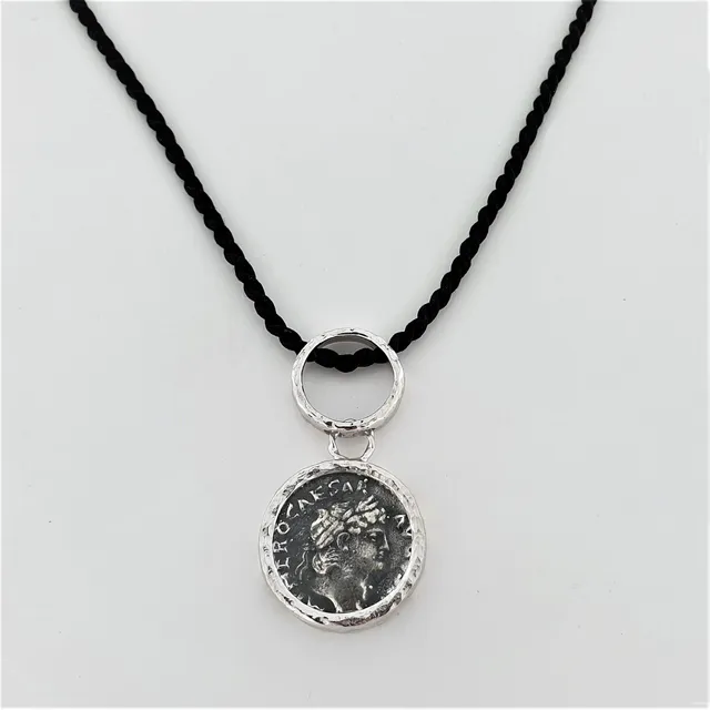 Anna Gioielli Monete Romane Pendente Argento Moneta Brunita