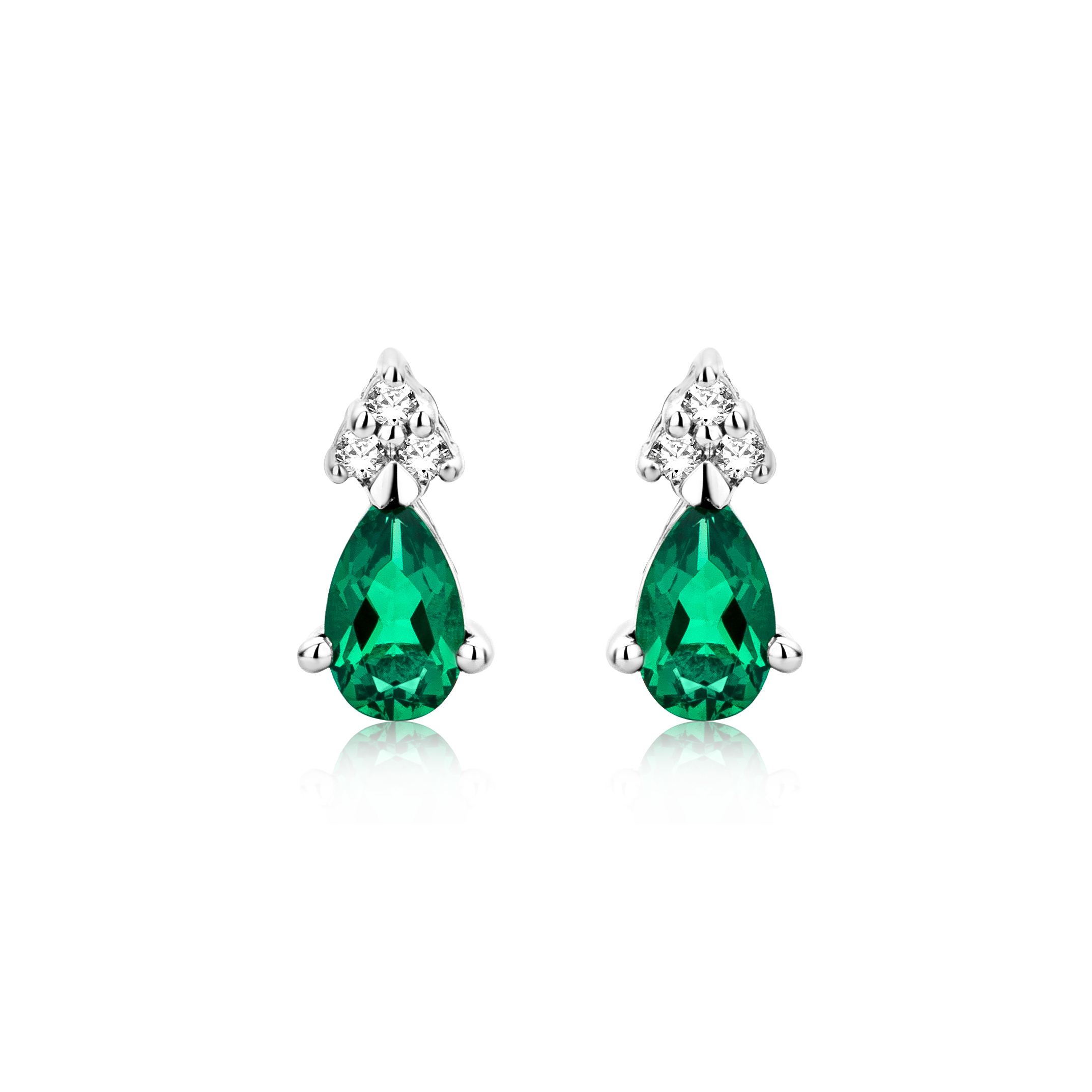 Miore Earrings 9KT 375 Orecchini smeraldo creato