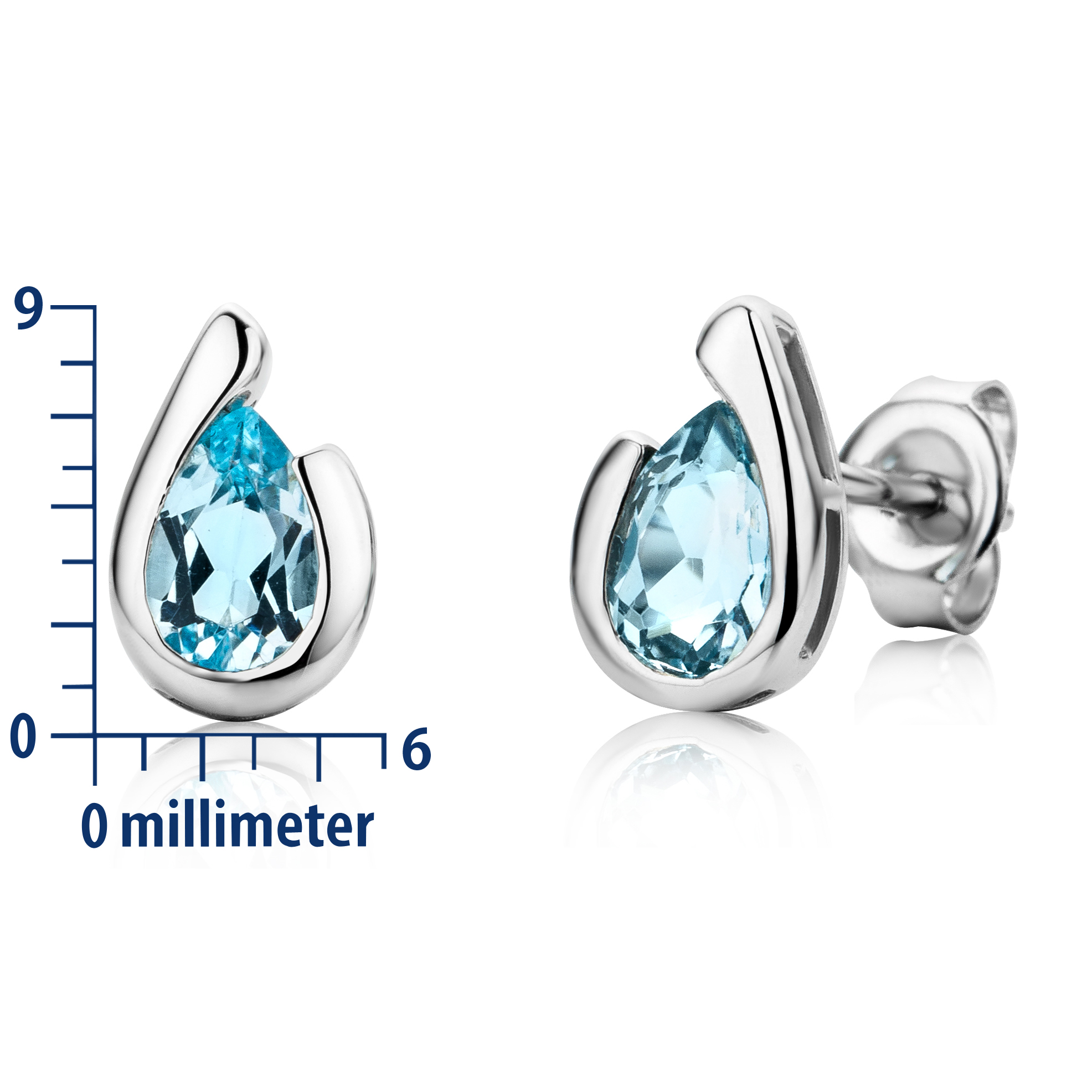 Miore Earrings Orecchini Oro Bianco Topazio 9KT