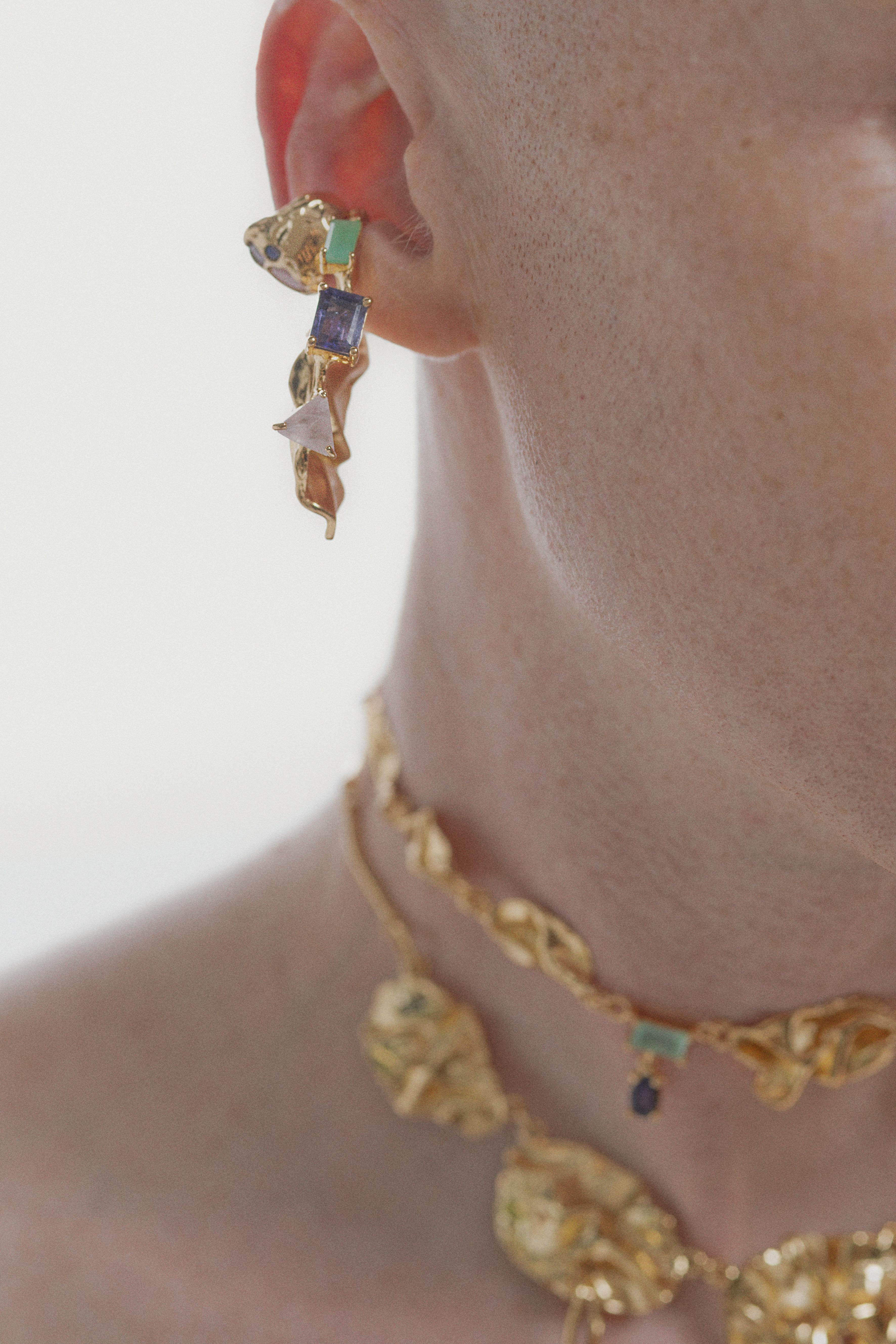 Voodoo Jewels Bold Shapes Ares earcuff bronzo pietre