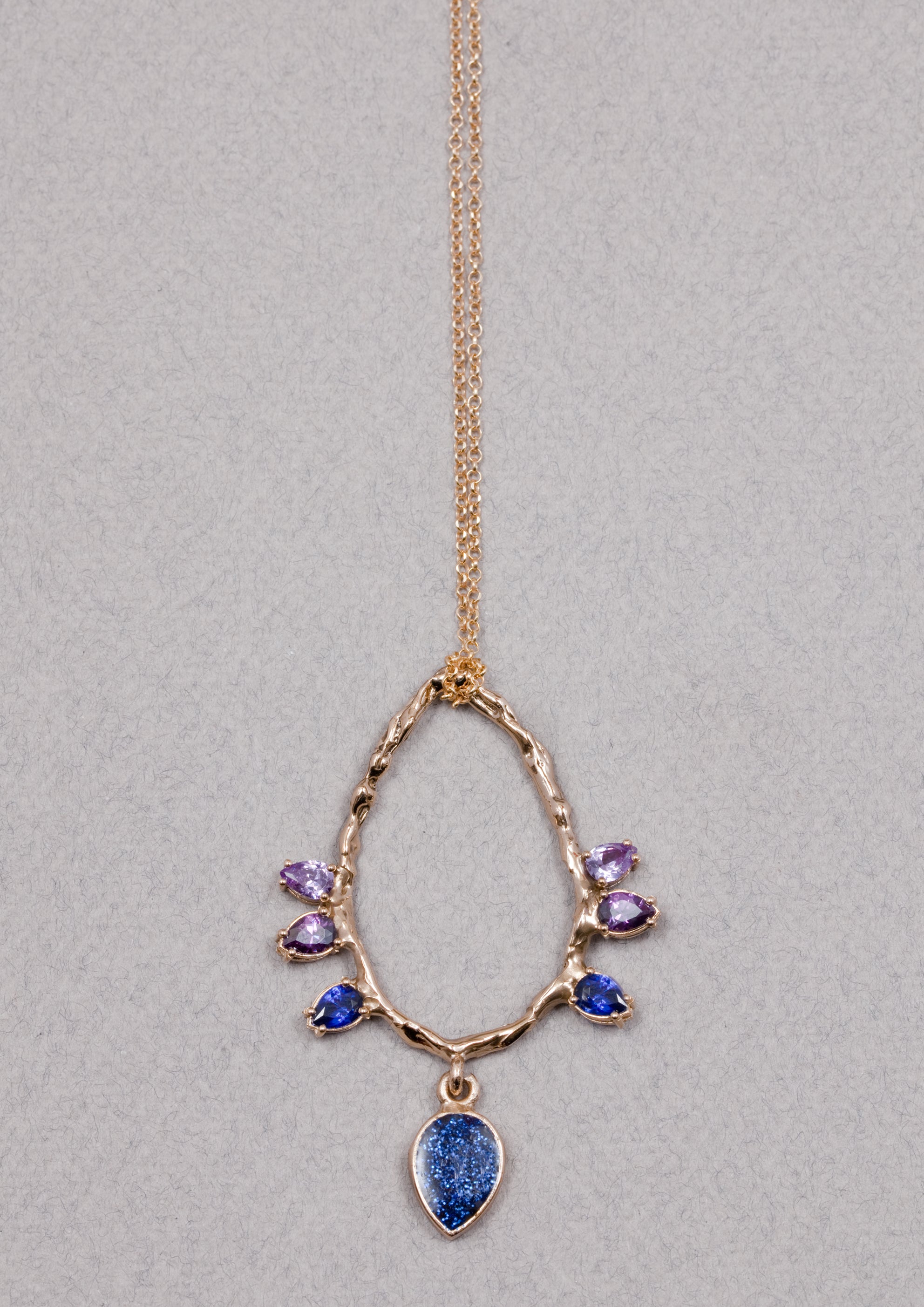 Voodoo Jewels Ambrosia collana bronzo zirconi lilla 60 cm