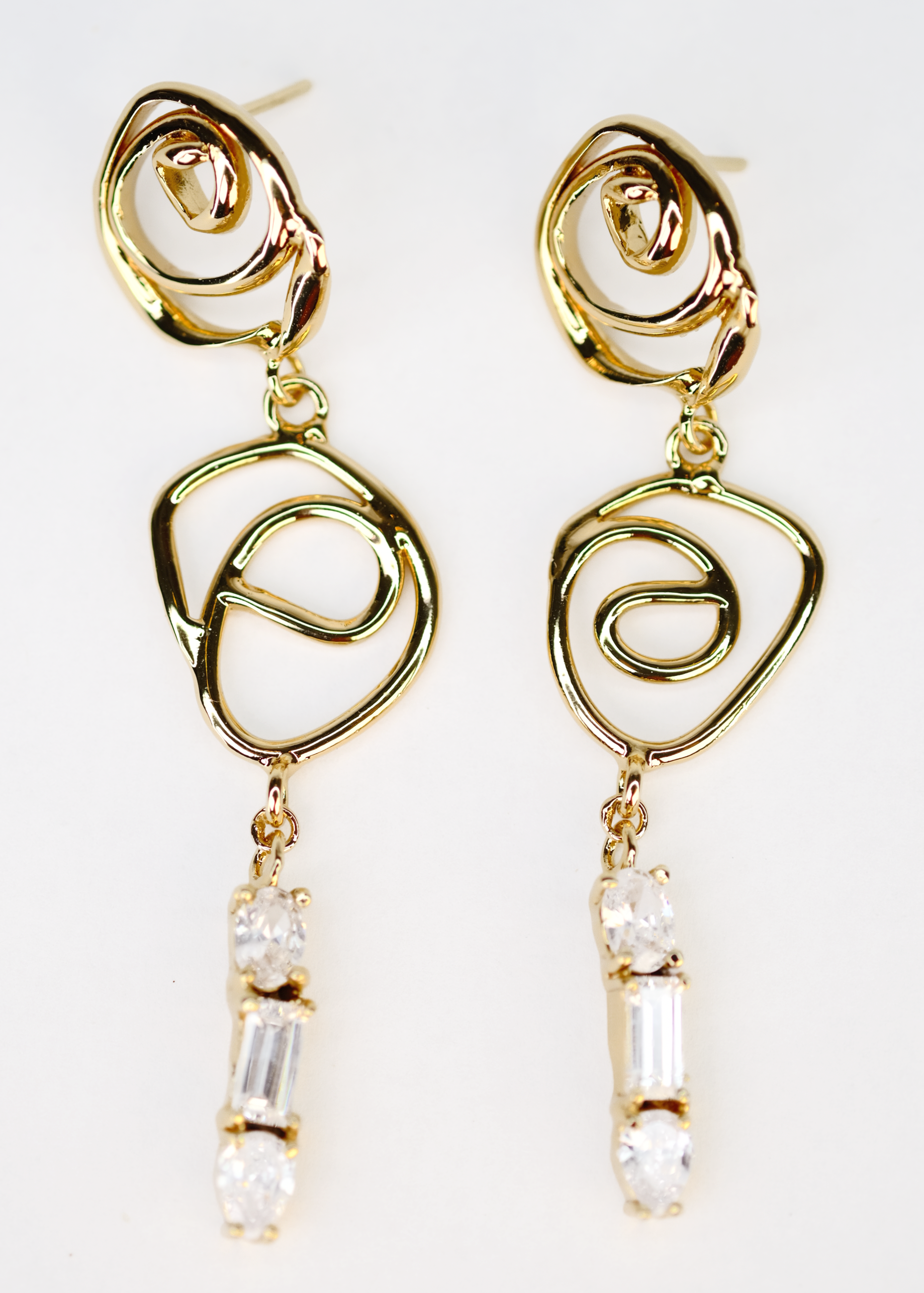Voodoo Jewels Bold Shapes Sun orecchini zirconi bianchi