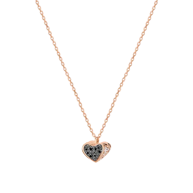 Korloff Korlove Collana 1 Cuore oro rosa diamanti neri