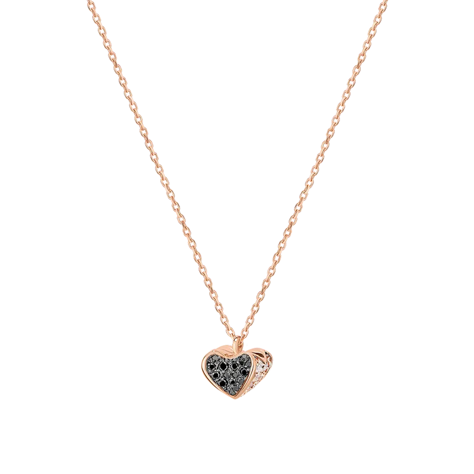 Korloff Korlove Collana 1 Cuore oro rosa diamanti neri