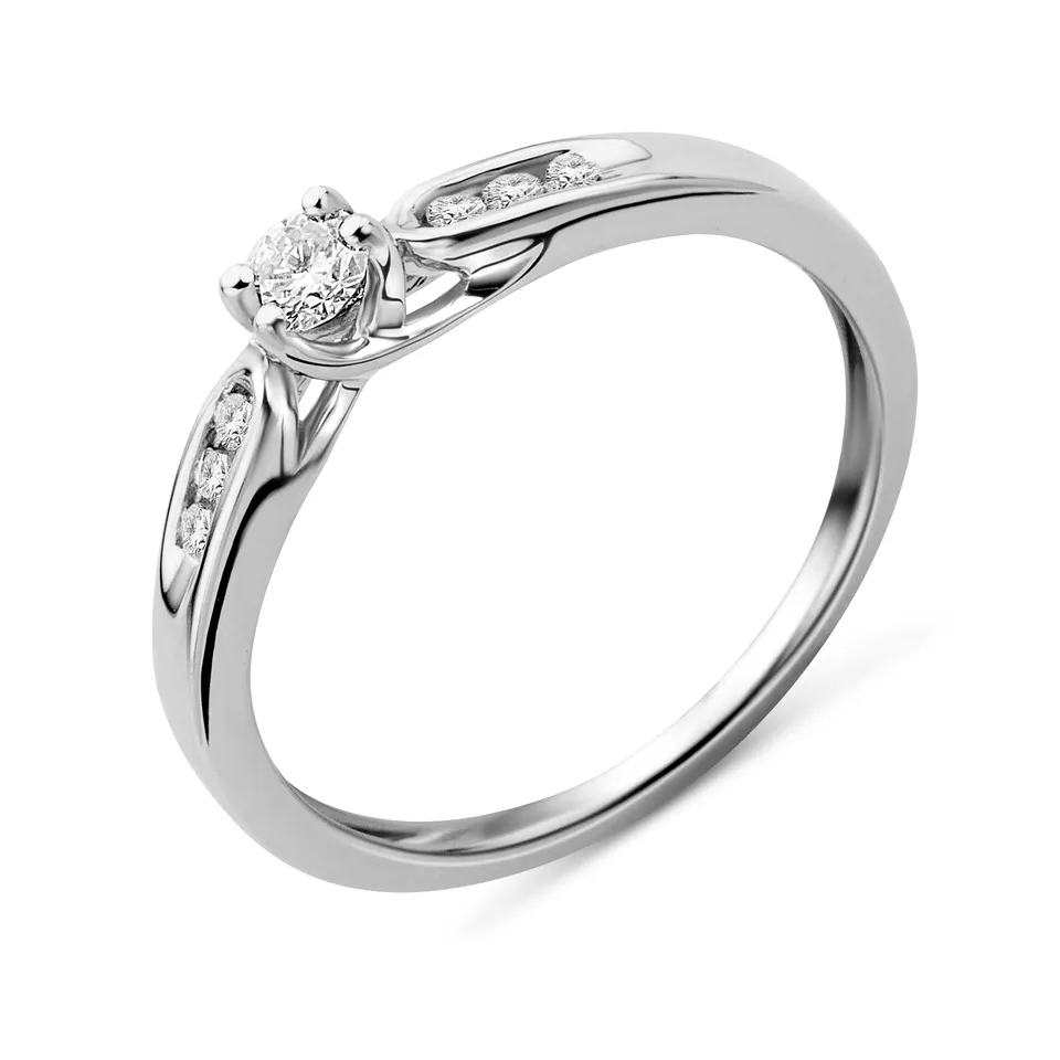 Miore Ring Anello in Oro Bianco 9KT 375