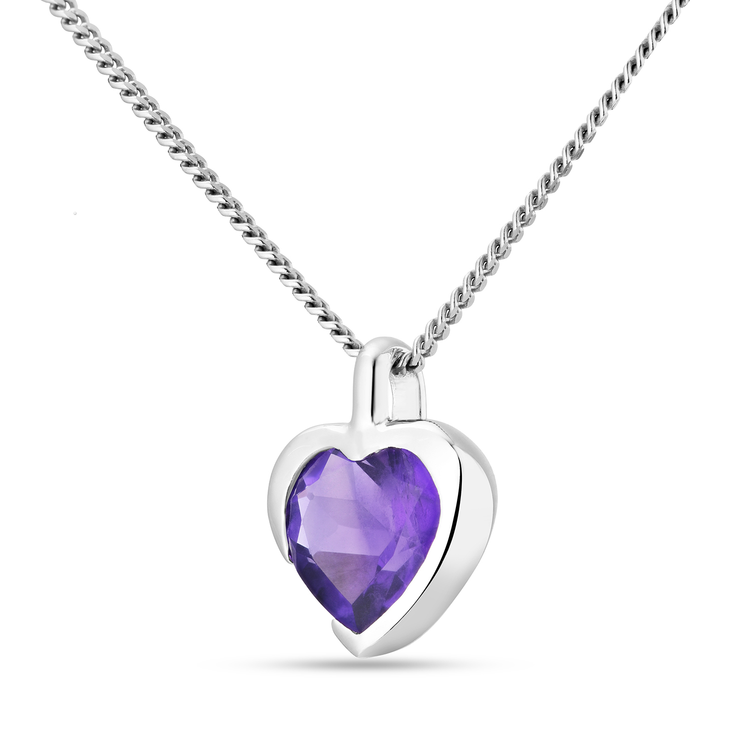 Miore Necklace Collana Oro Bianco 9KT Ametista Viola