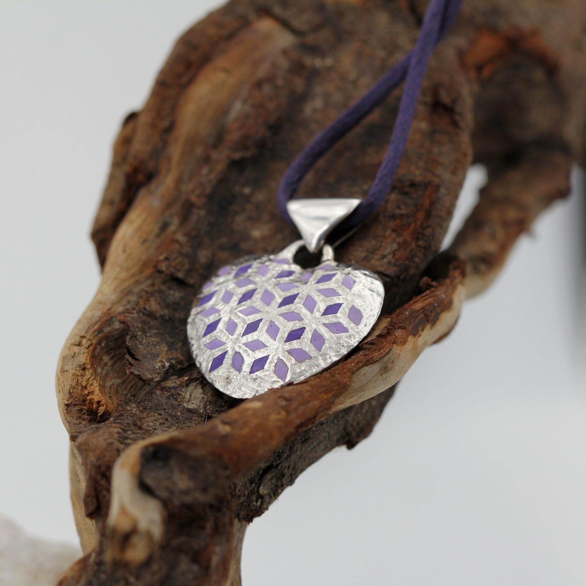 Anna Gioielli Pendenti Ciondolo Cuore Argento Smalto Viola
