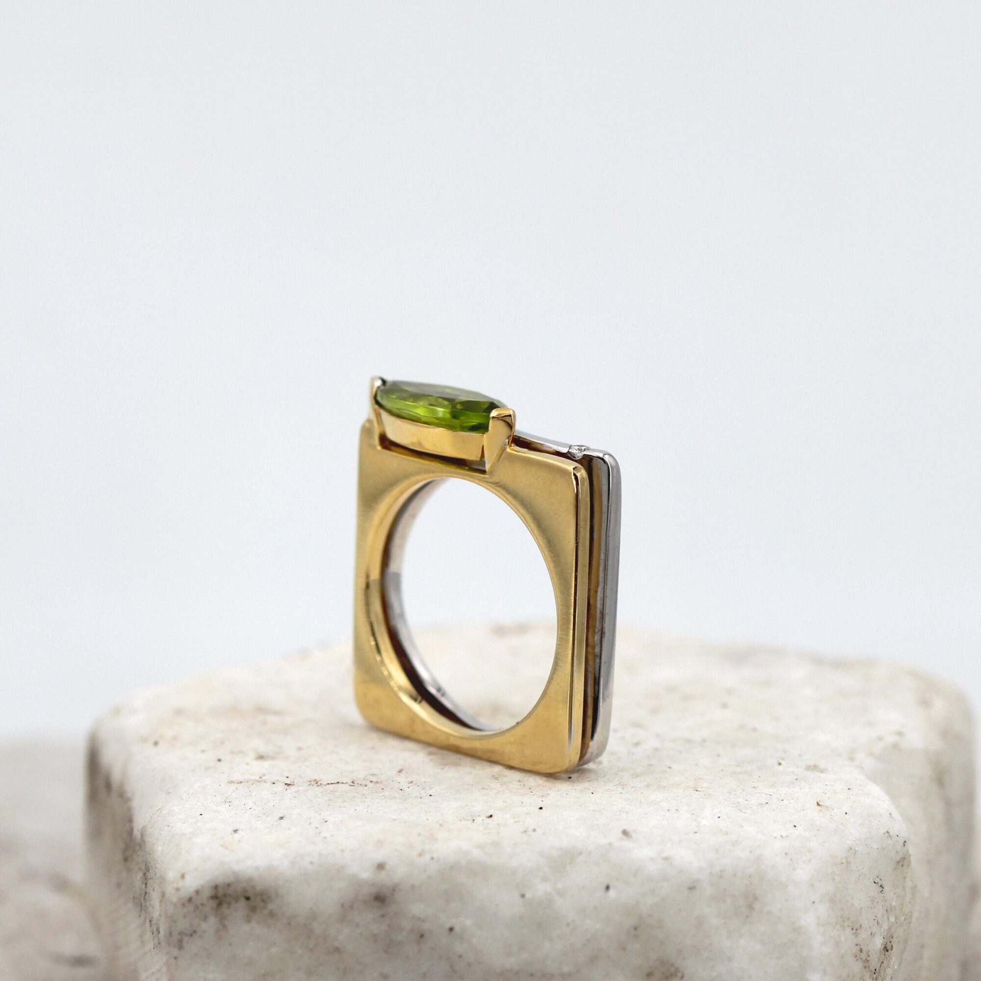 Anna Gioielli Gioielli Classici anello oro peridoto marquise diamante