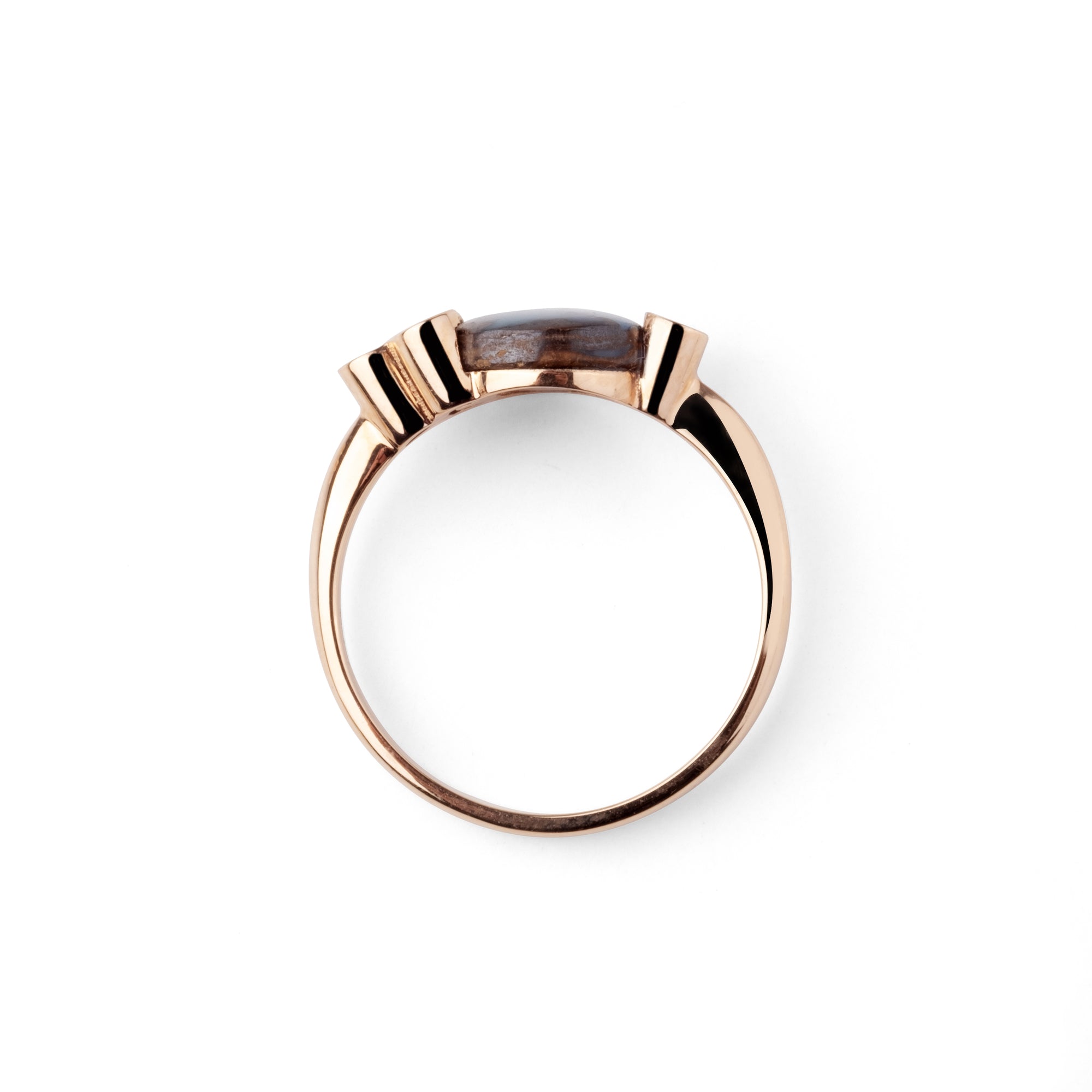 Noi Gioielli Unico anello oro rosa 18kt opale boulder 8 mm