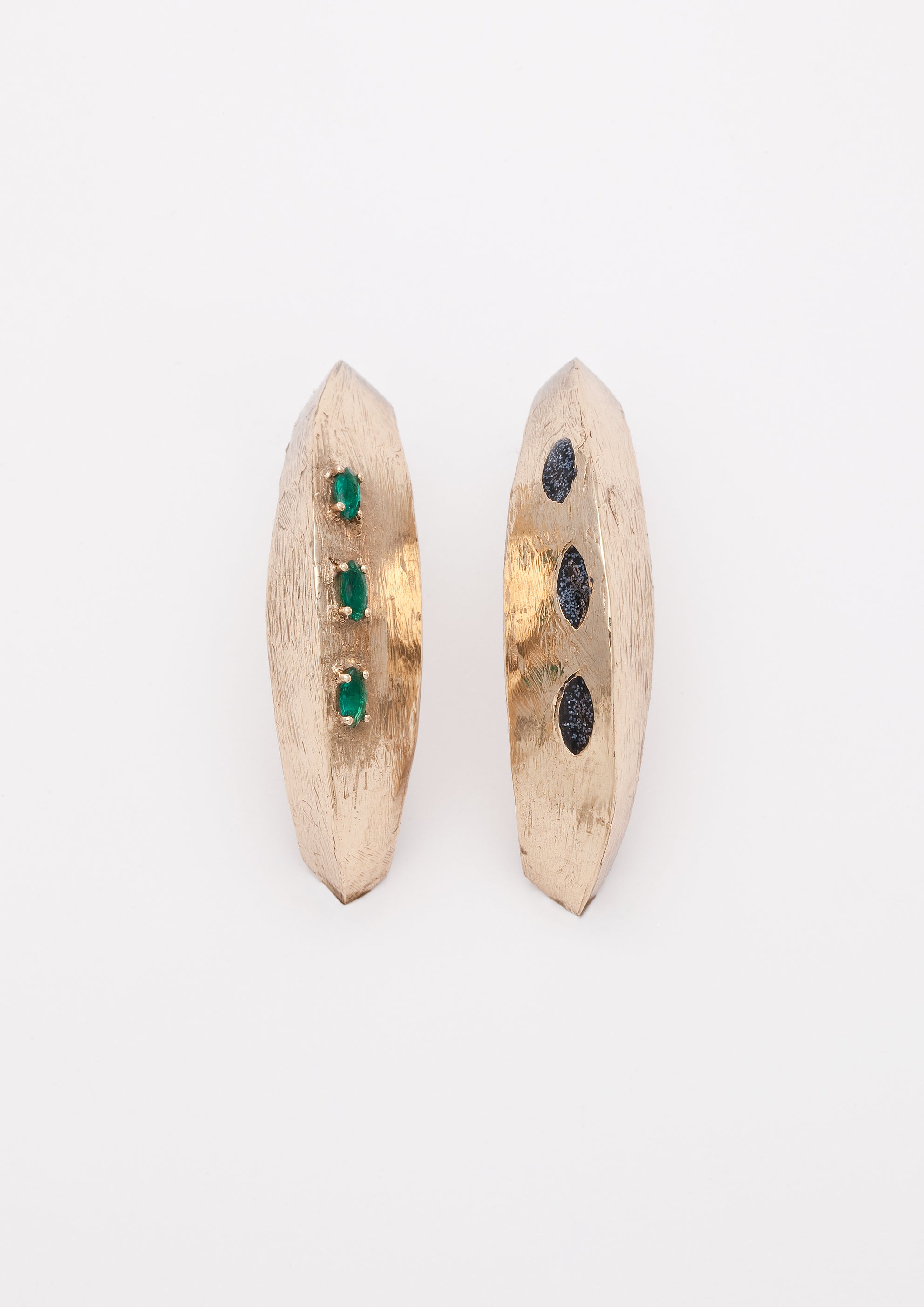 Voodoo Jewels Bold Shapes Easun orecchini bronzo pietre glitter