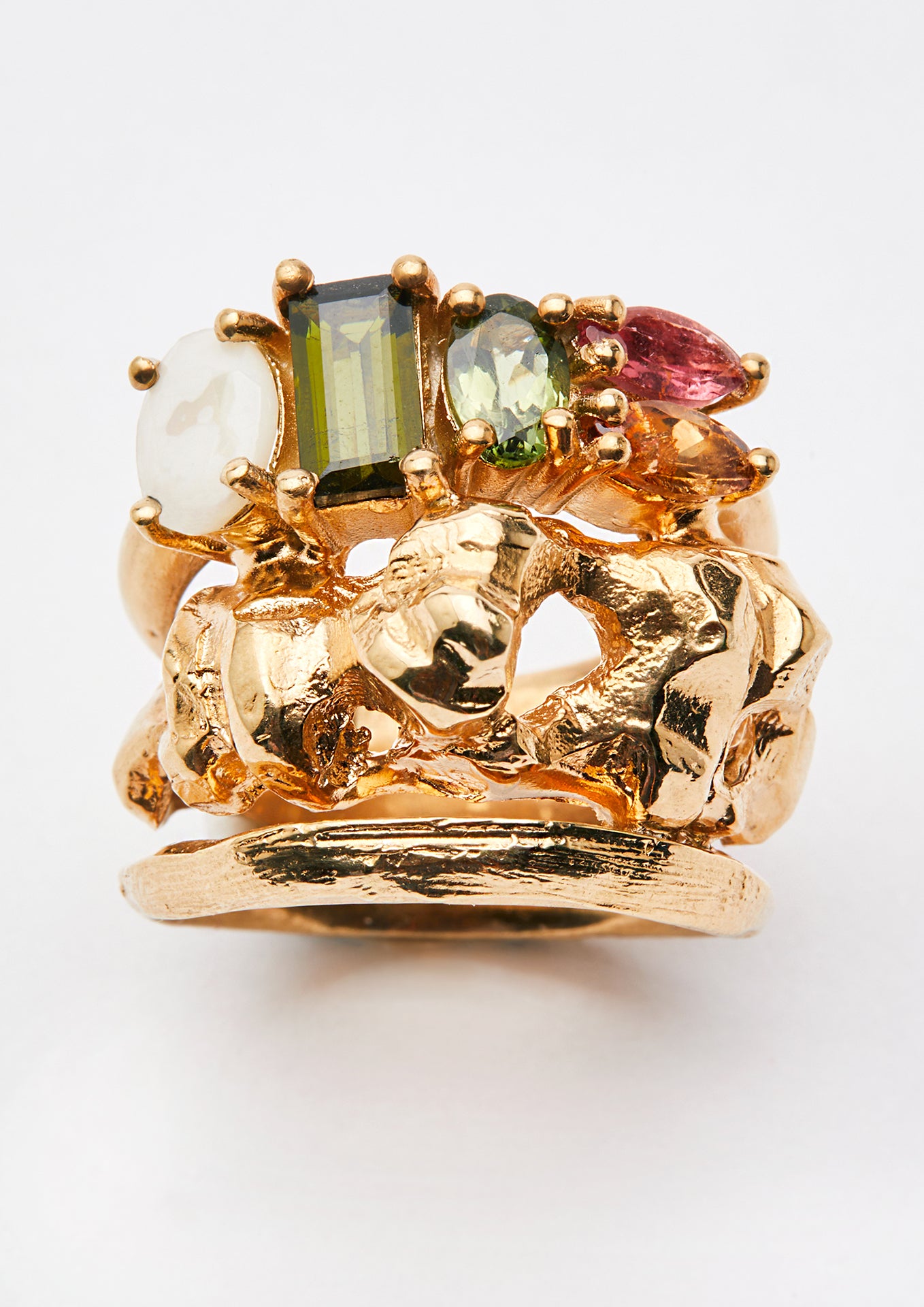 Voodoo Jewels Bold Shapes Bonde anello opale e tormaline