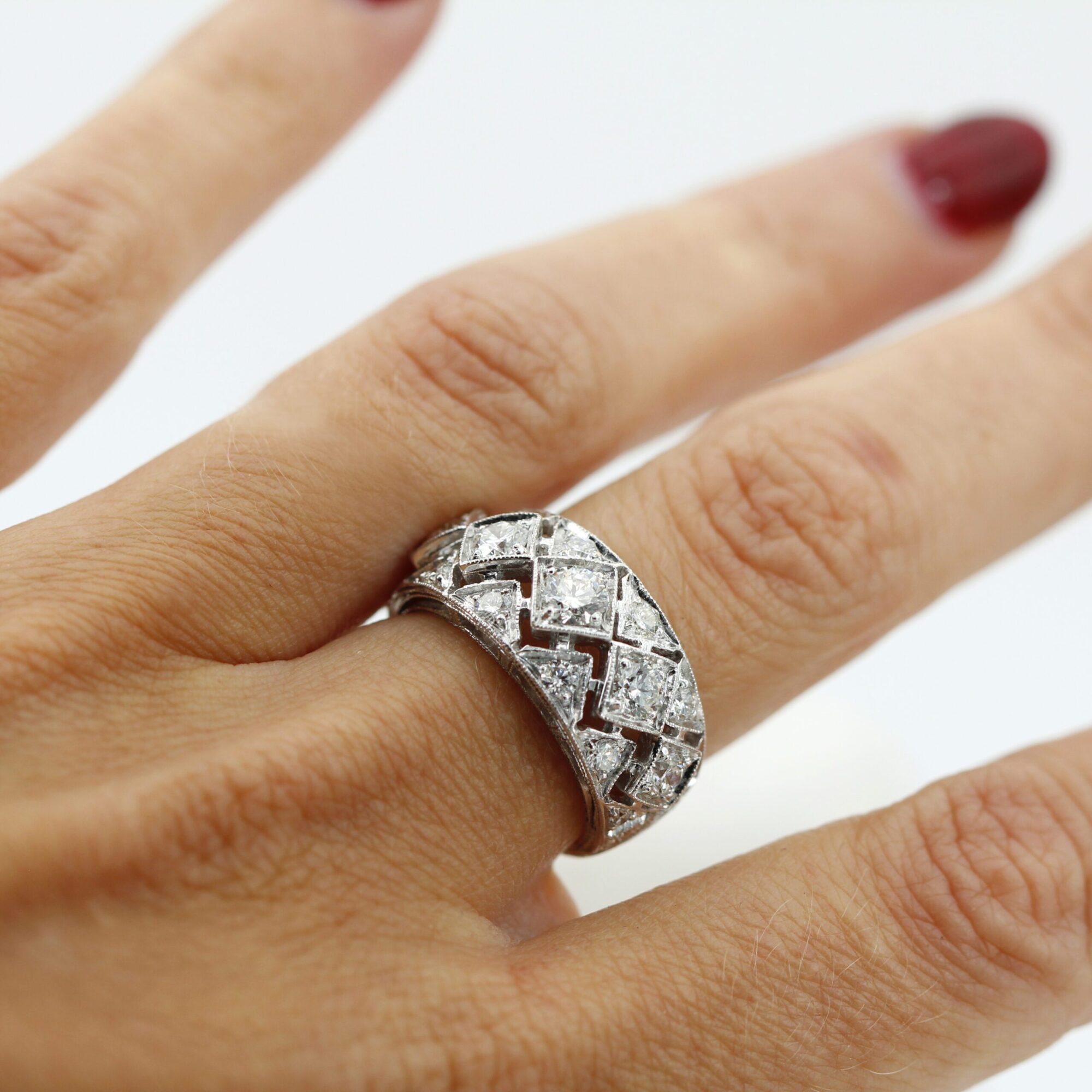 Anna Gioielli Fiorentino Anello Oro Bianco Diamanti 1,38 ct