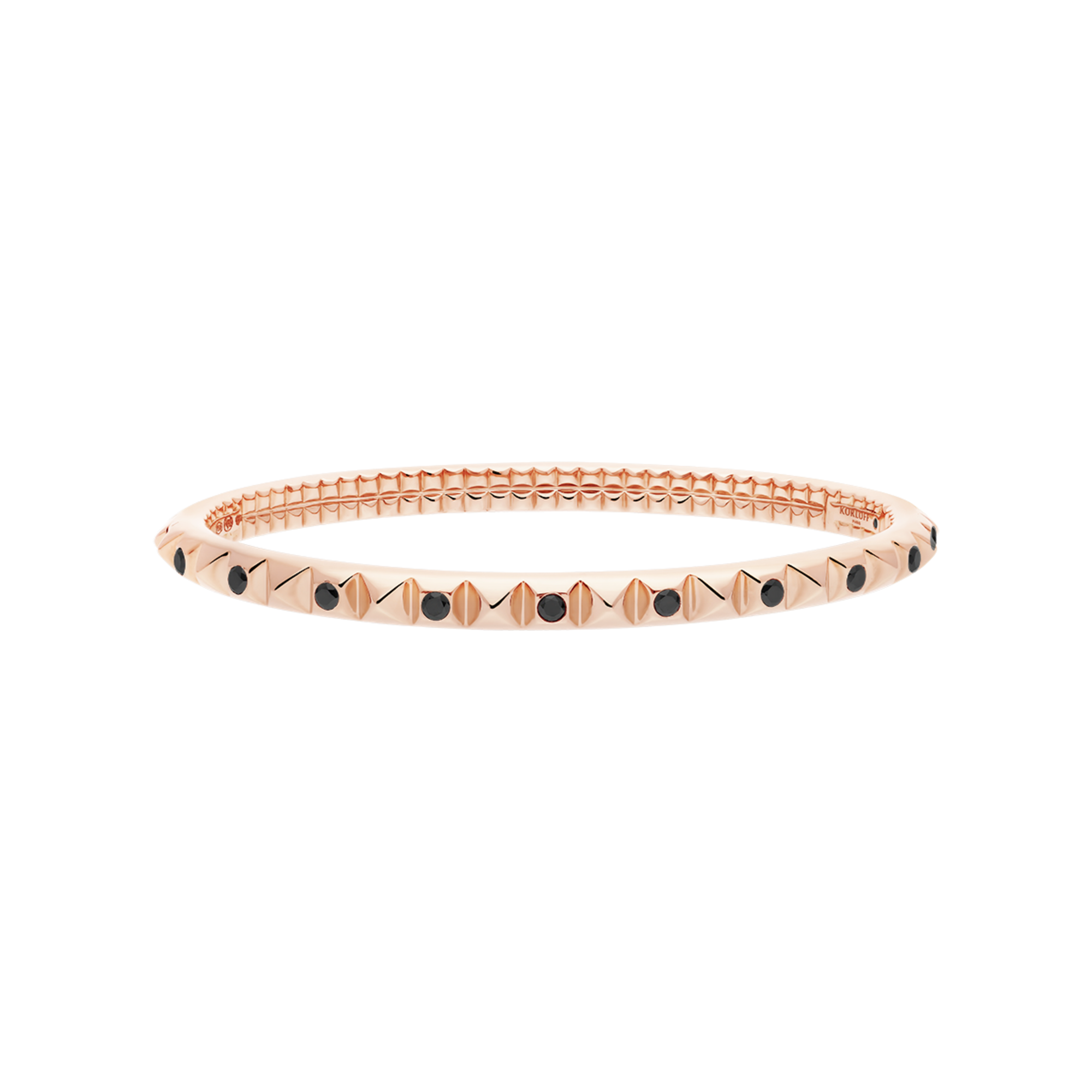Korloff Korlove JKVB04 bracciale oro rosa diamanti neri 16 cm