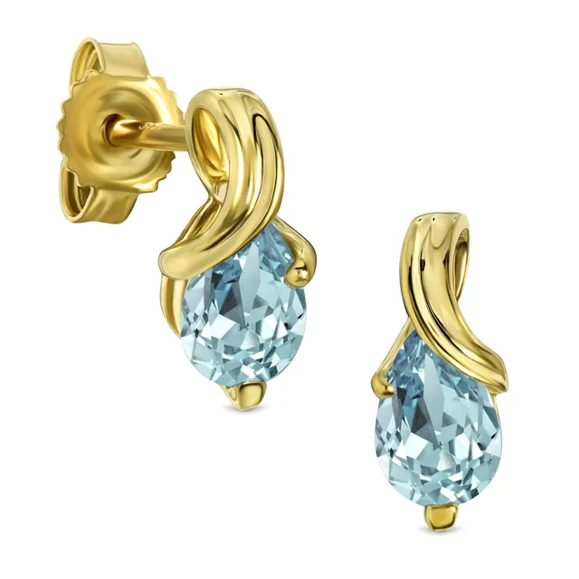 Miore Orecchini Oro Giallo 9Kt con Acquamarina