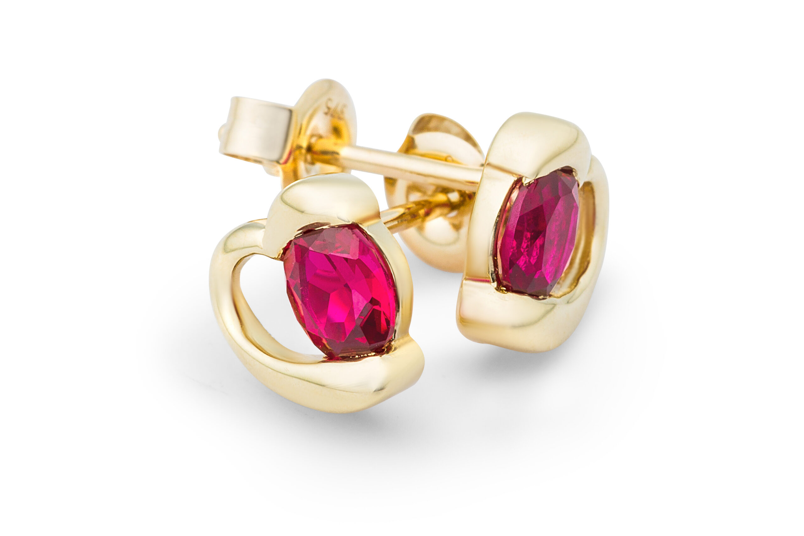 Miore Earrings Orecchini Oro Giallo 9Kt Rubino Creato