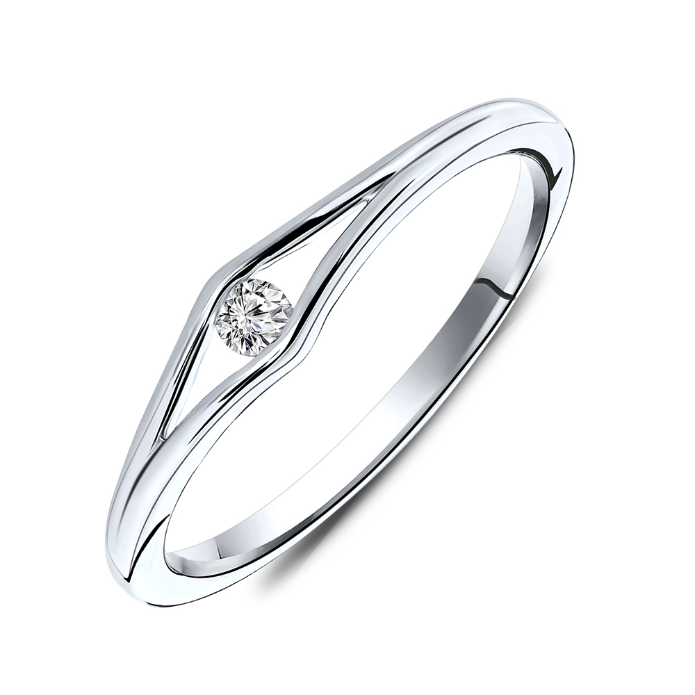 Miore Anello Oro Bianco 9Kt 375