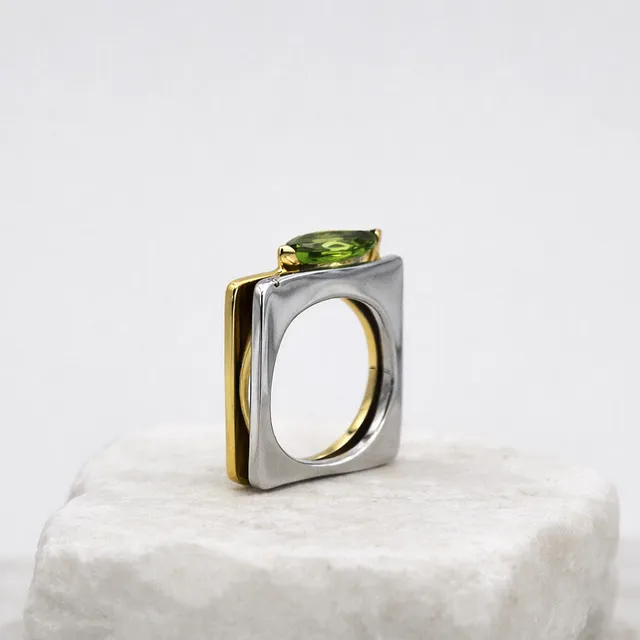 Anna Gioielli Gioielli Classici anello oro peridoto diamante