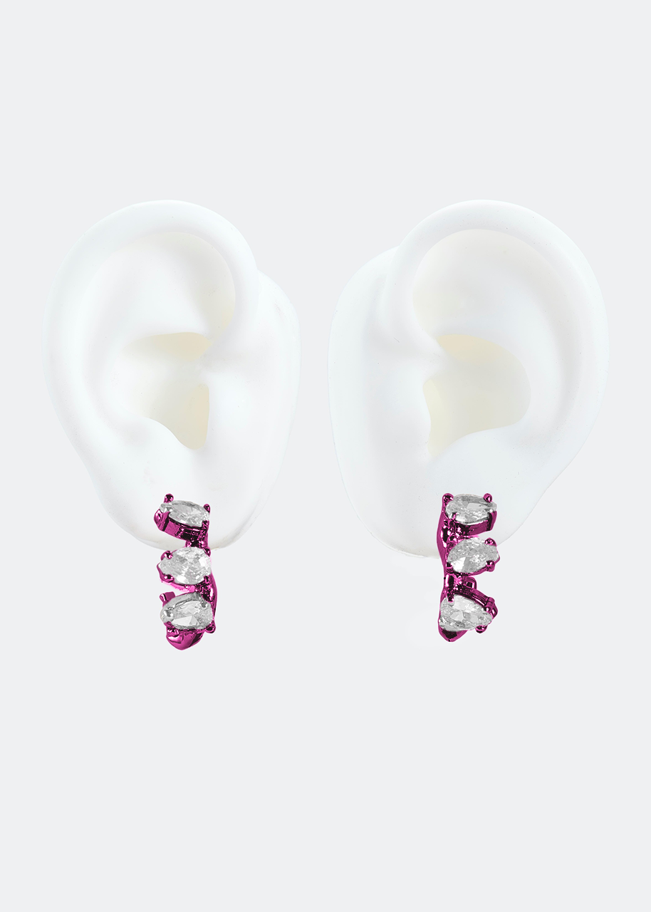 Voodoo Jewels Mini Color Aita orecchini bronzo viola pietre