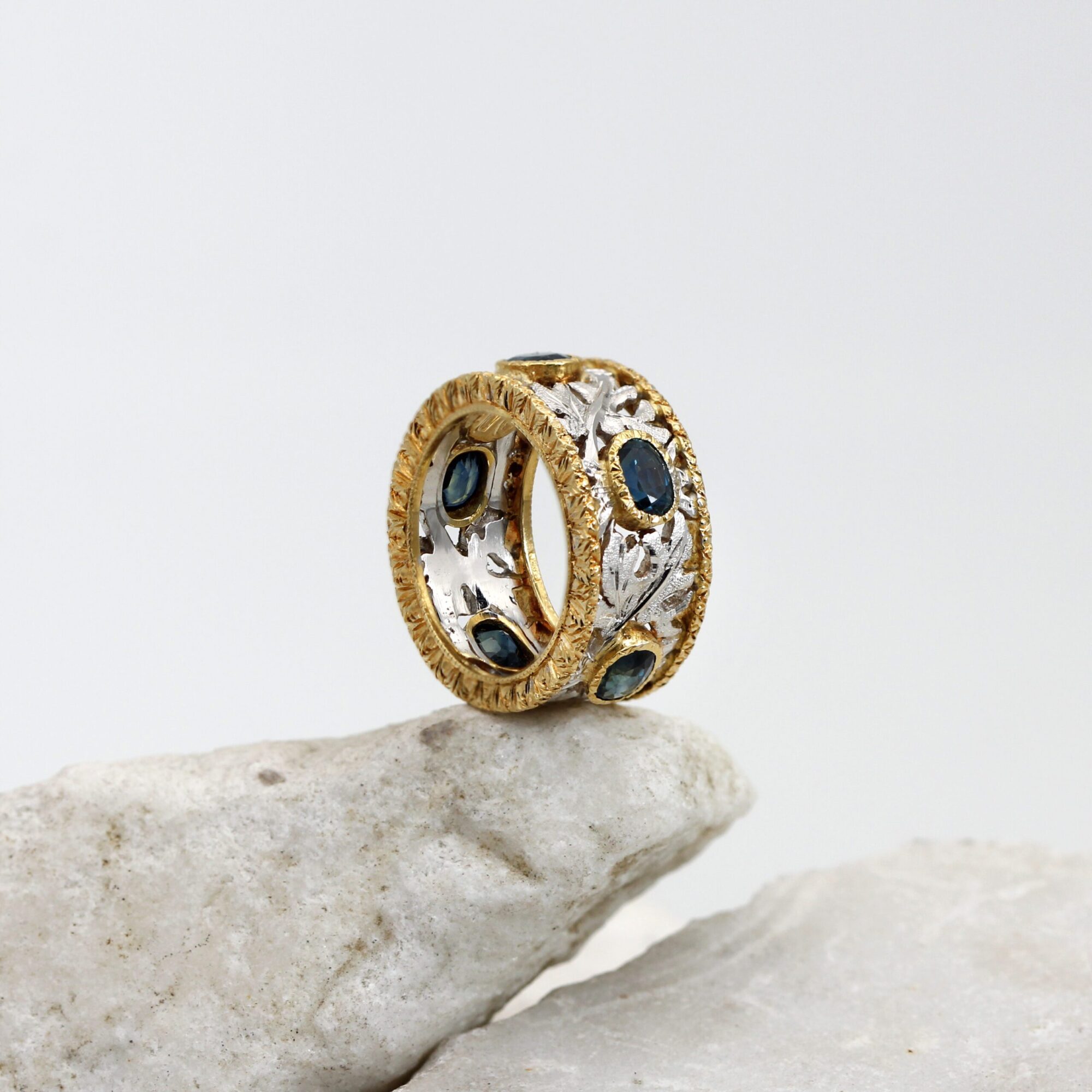 Anna Gioielli Stile Orafo Fiorentino anello oro zaffiri 3,90 ct