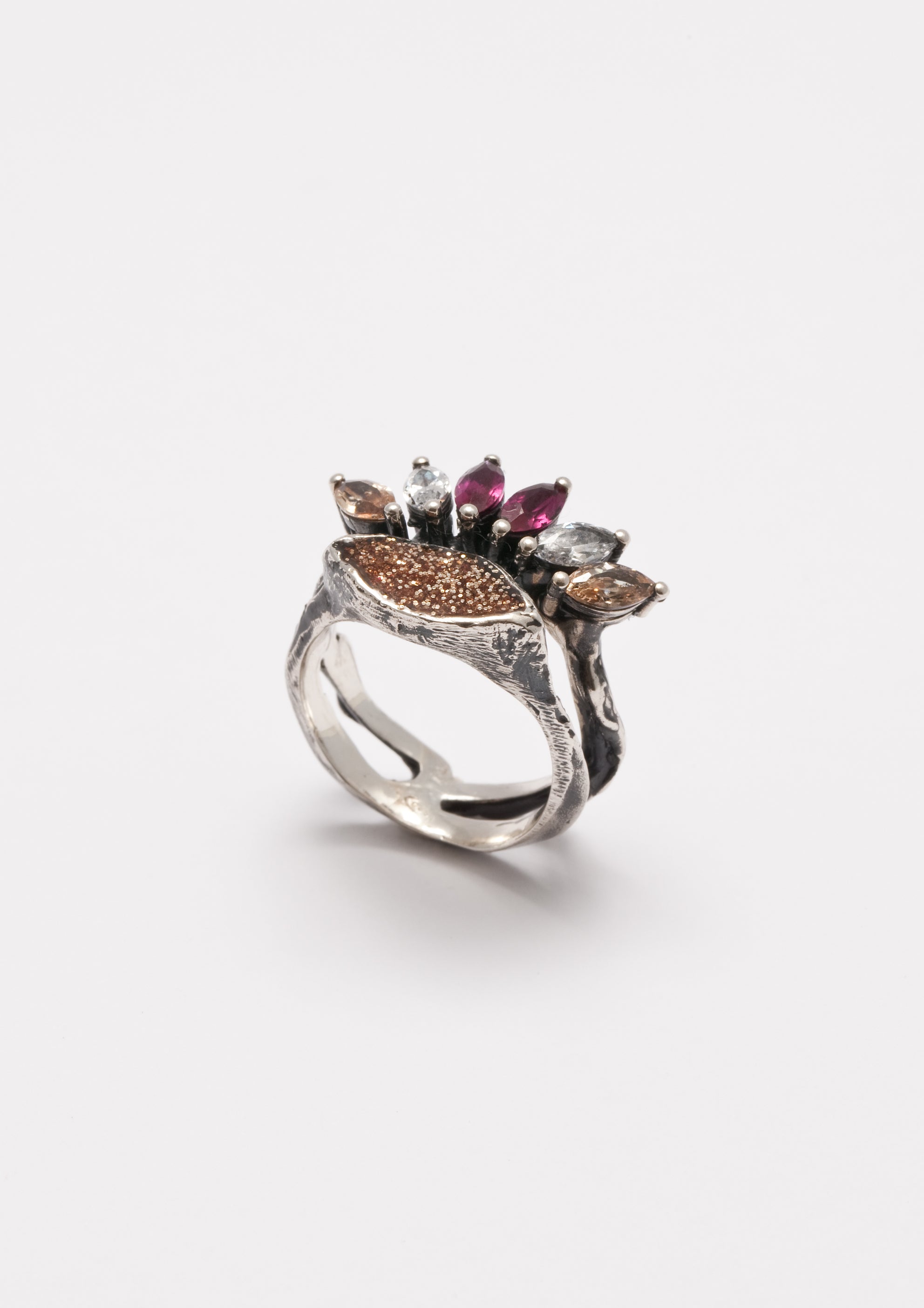 Voodoo Jewels Bold Shapes Amaranta anello argento M