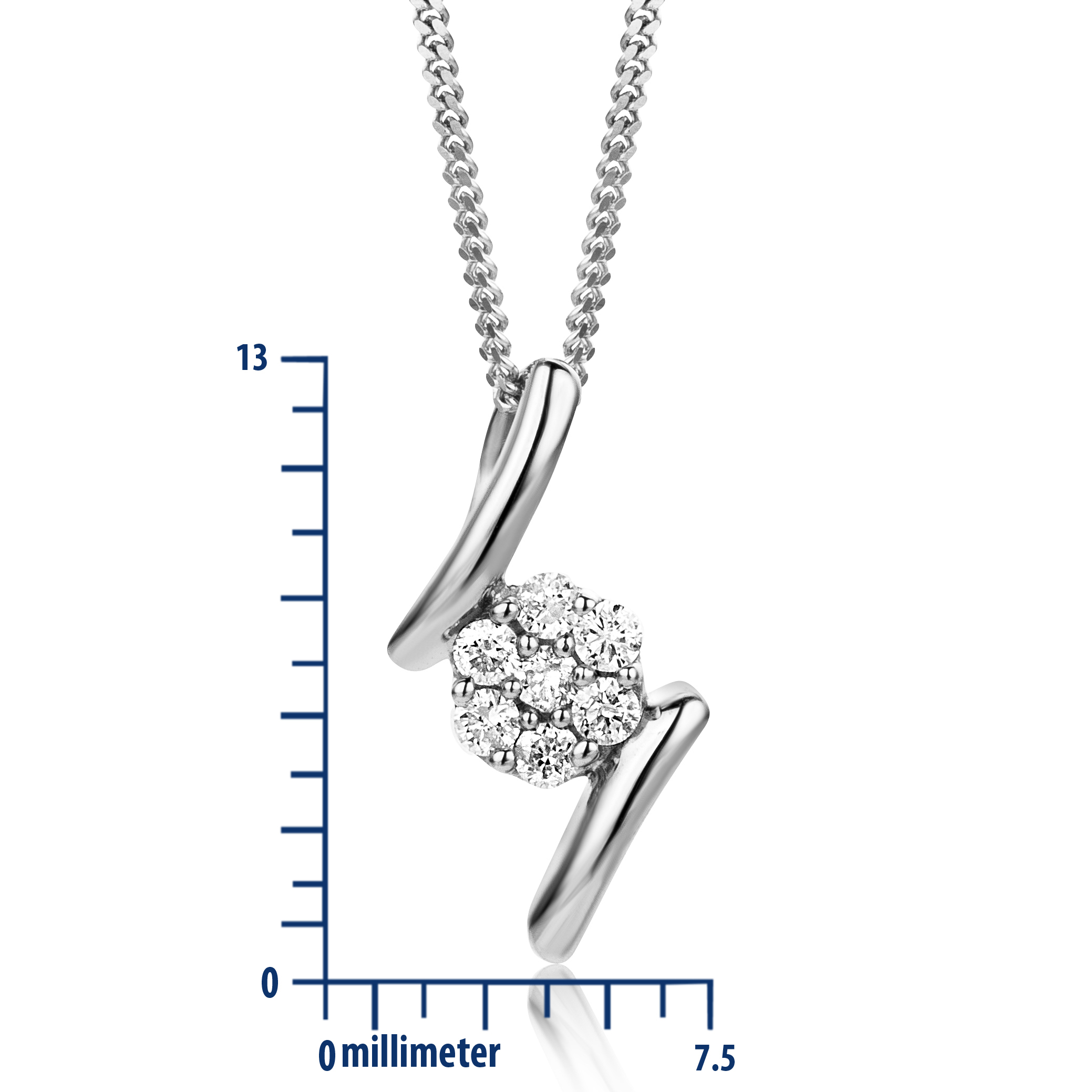 Miore Collana Oro Bianco 9 Kt 375