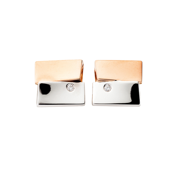 Polello gemelli oro diamanti uomo camicia
