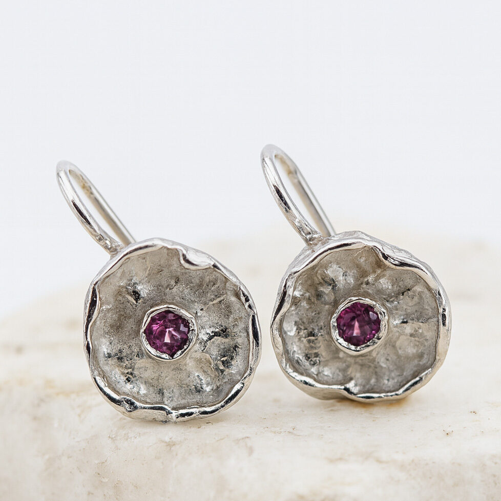 Anna Gioielli Winter Flower Orecchini Argento Rodolite 13 mm