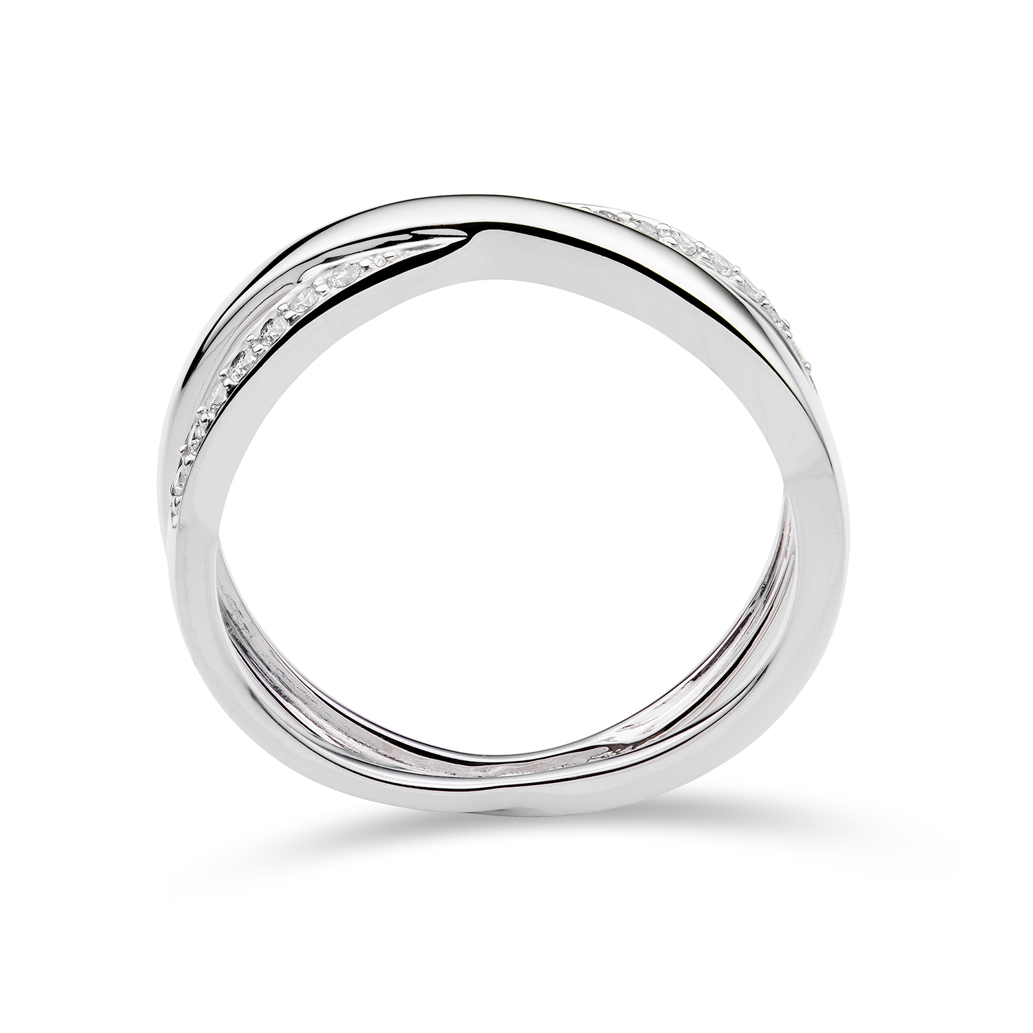 Miore Ring Anello Oro Bianco 9KT Semplice