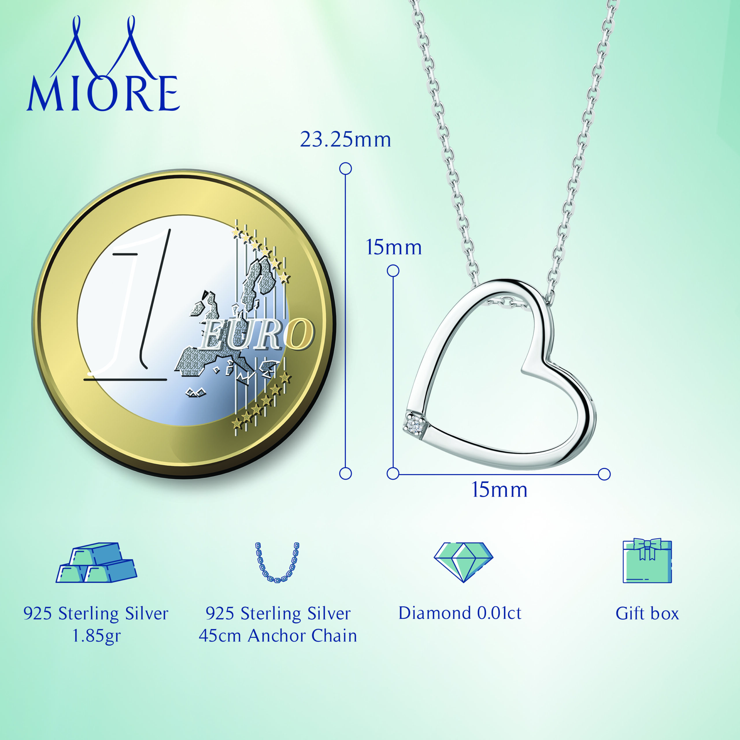 Miore Collana Argento 925 Sterling Classica