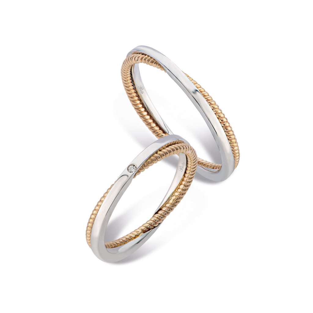 Polello Si Lo Voglio Fedi oro bianco e oro rosa