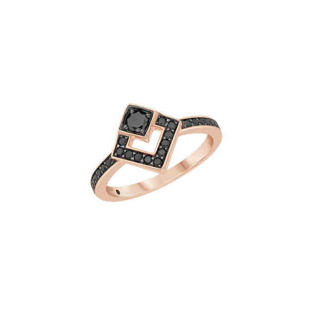 Korloff Éclat JL-JER02-PG/BD anello oro rosa diamanti neri