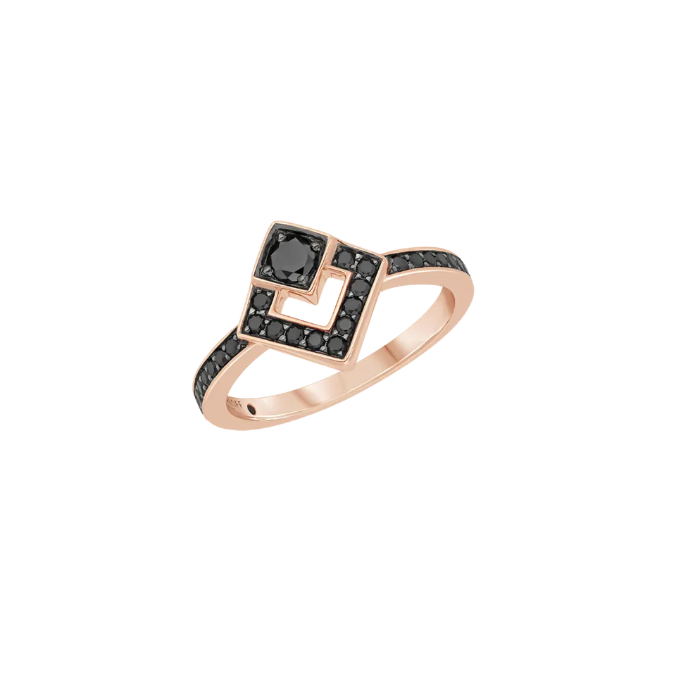 Korloff Éclat JL-JER02-PG/BD anello oro rosa diamanti neri