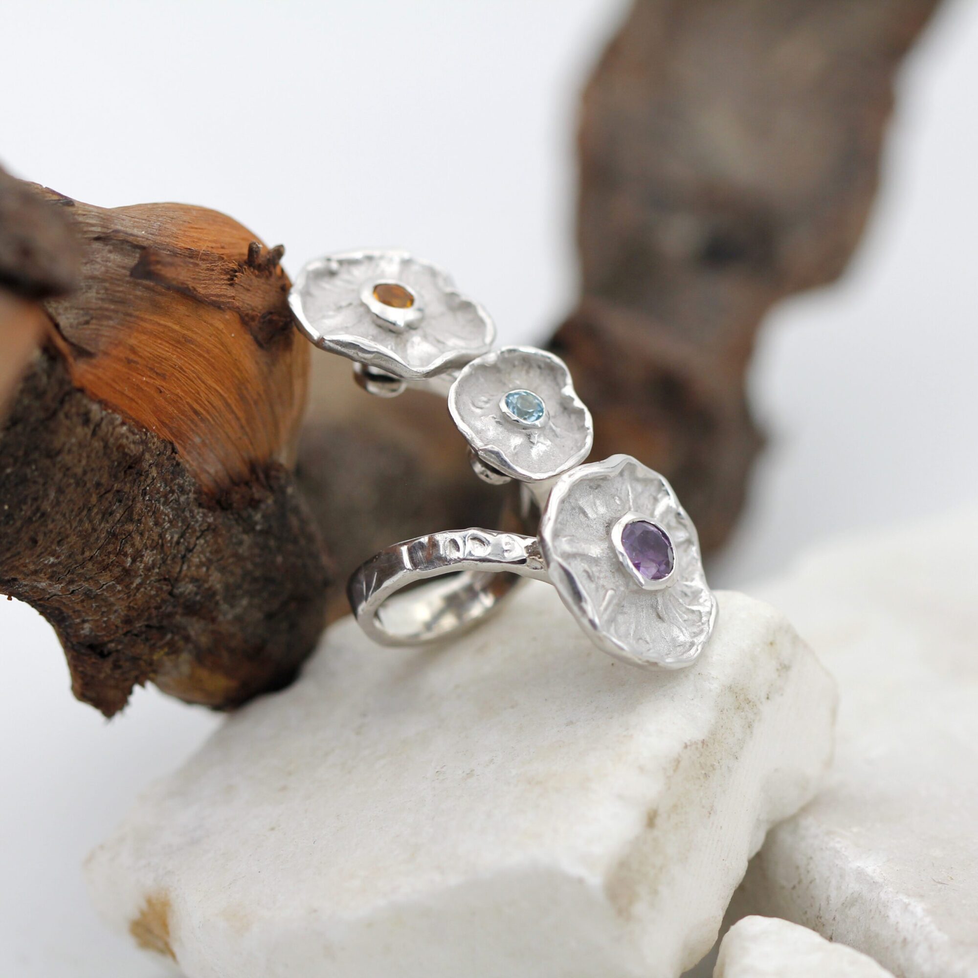 Anna Gioielli Winter Flower Anello argento fiori rotanti 48mm