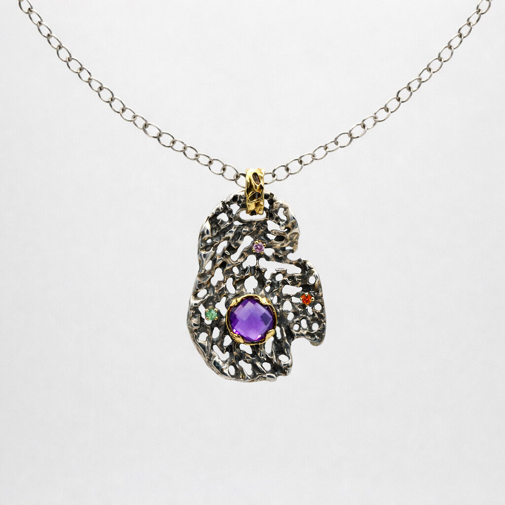 Anna Gioielli Marte pendente argento e oro ametista 4,15 ct