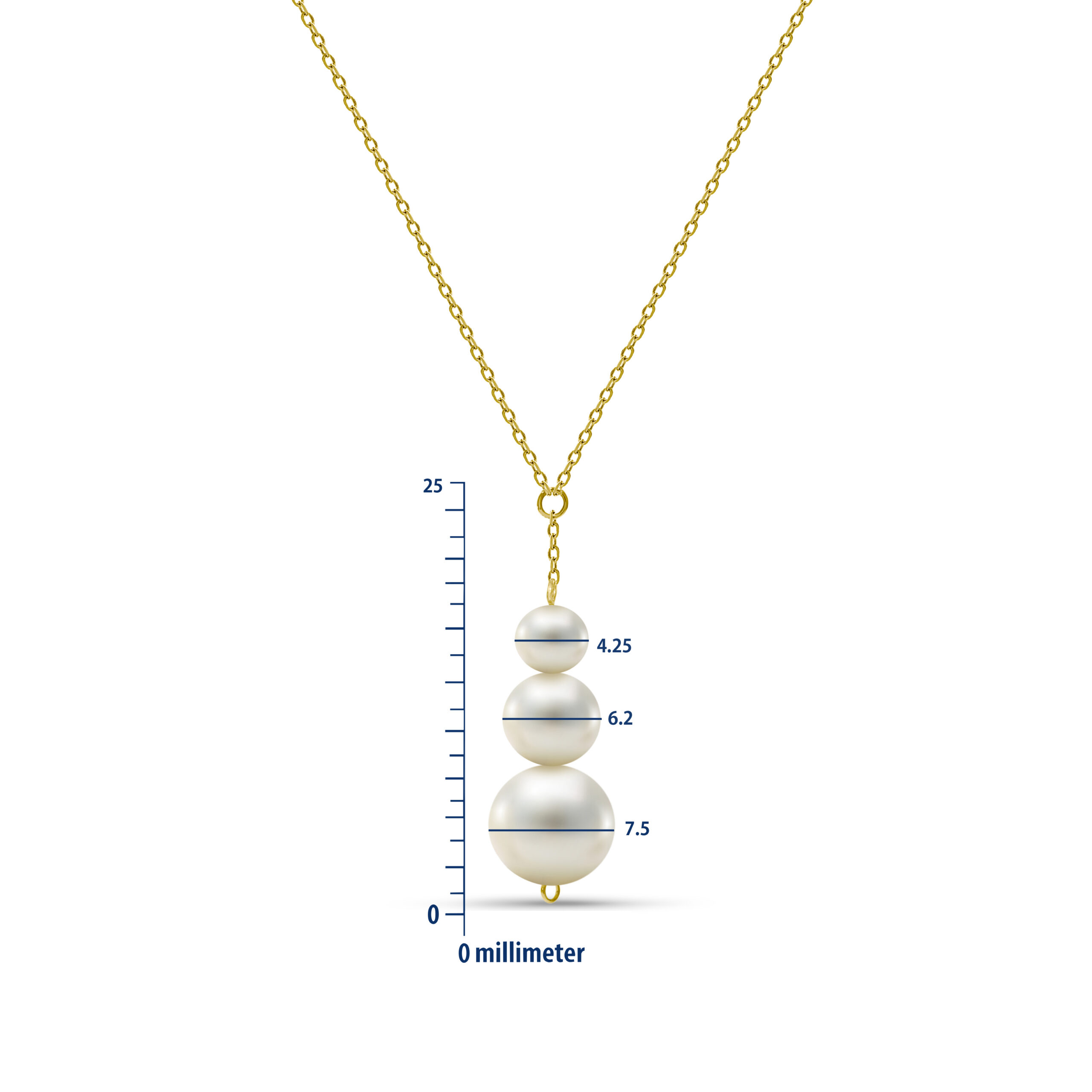 Miore Collana Perle Oro Giallo 14Kt 585 Donna