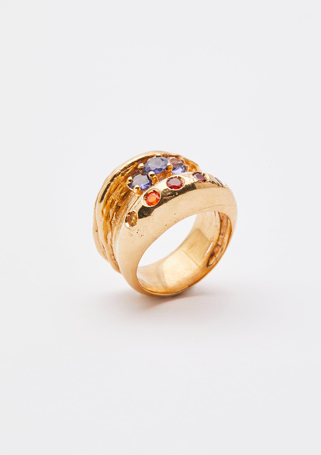 Voodoo Jewels Bold Shapes Rada anello argento oro pietre M