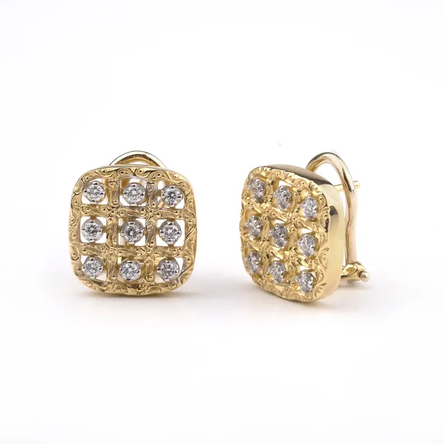 Noi Gioielli Ornato Orecchini oro giallo 18k diamanti 0,36 ct