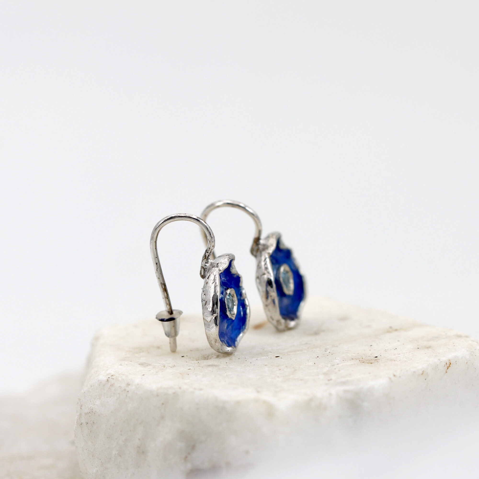 Anna Gioielli Winter Flower Orecchini Argento Topazio Blu