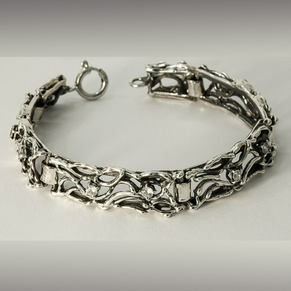 Anna Gioielli Braccialetti bracciale argento zirconi 18 cm treccia