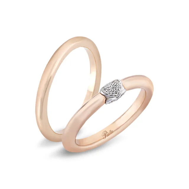 Polello Si Lo Voglio fedi oro rosa e bianco