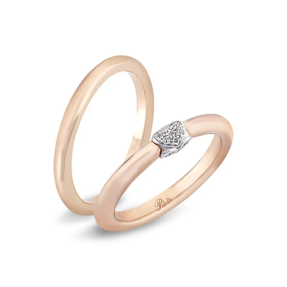Polello Si Lo Voglio fedi oro rosa e bianco